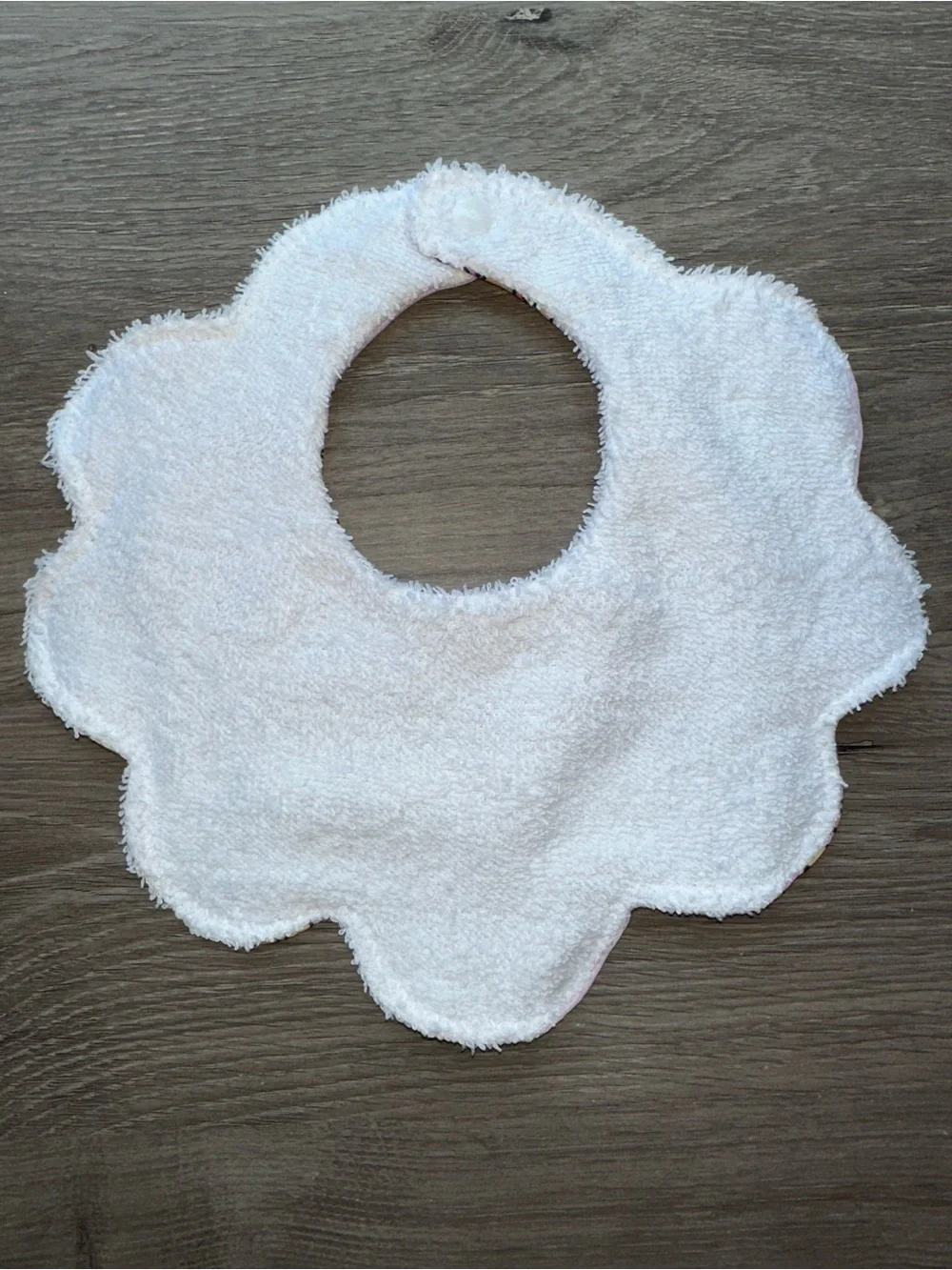 Baby Bib - Pink Hot Dog Print Flower Shape
